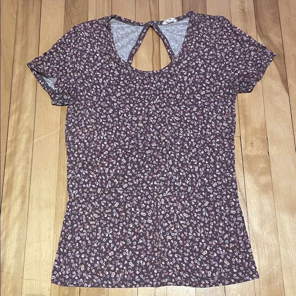 Garage Floral Print Short Sleeve Top